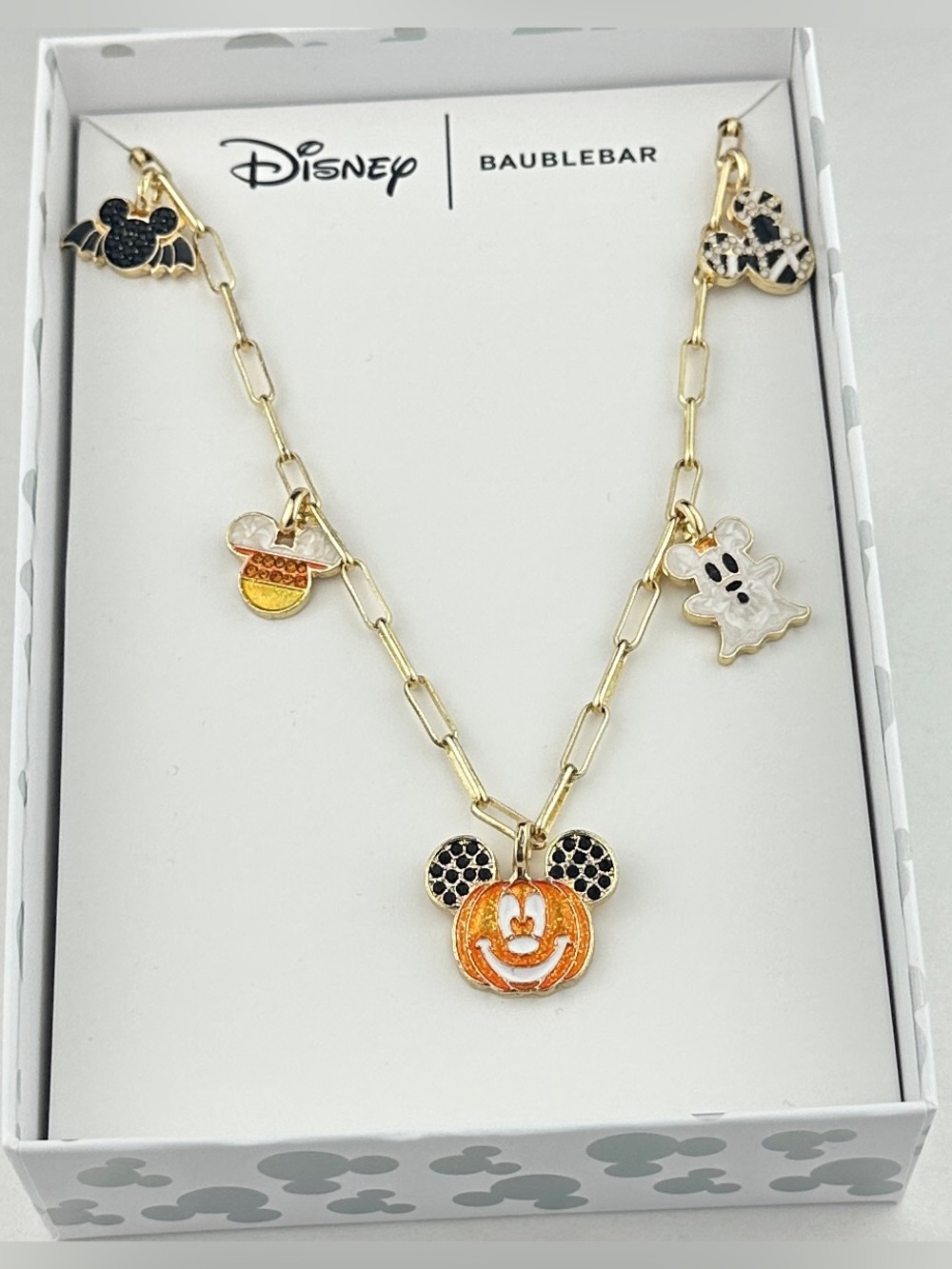 Disney x BaubleBar Mickey Mouse Halloween Charm Necklace – Brand New in Box
